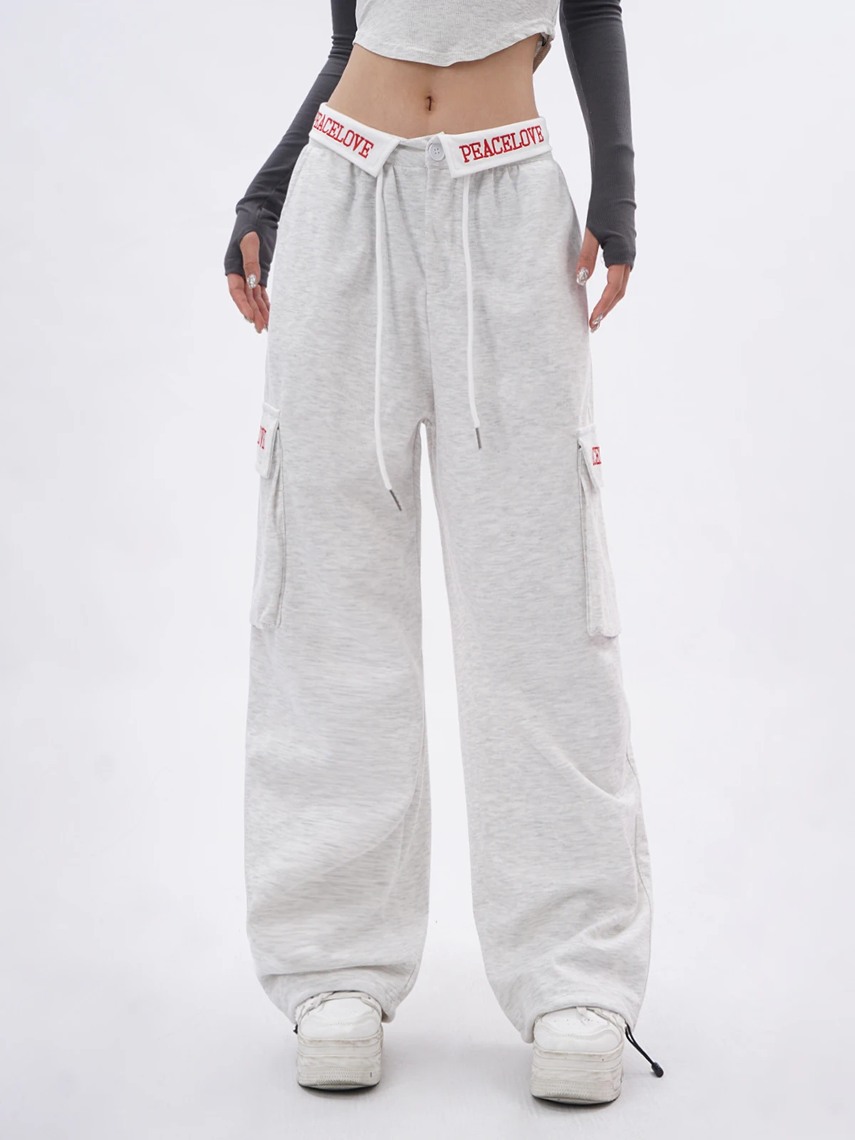 American Style Workwear Casual Pants Women's Spring Autumn Loose Low Waist Wide Leg Slimming Cool Street Style Multi Pocket C...