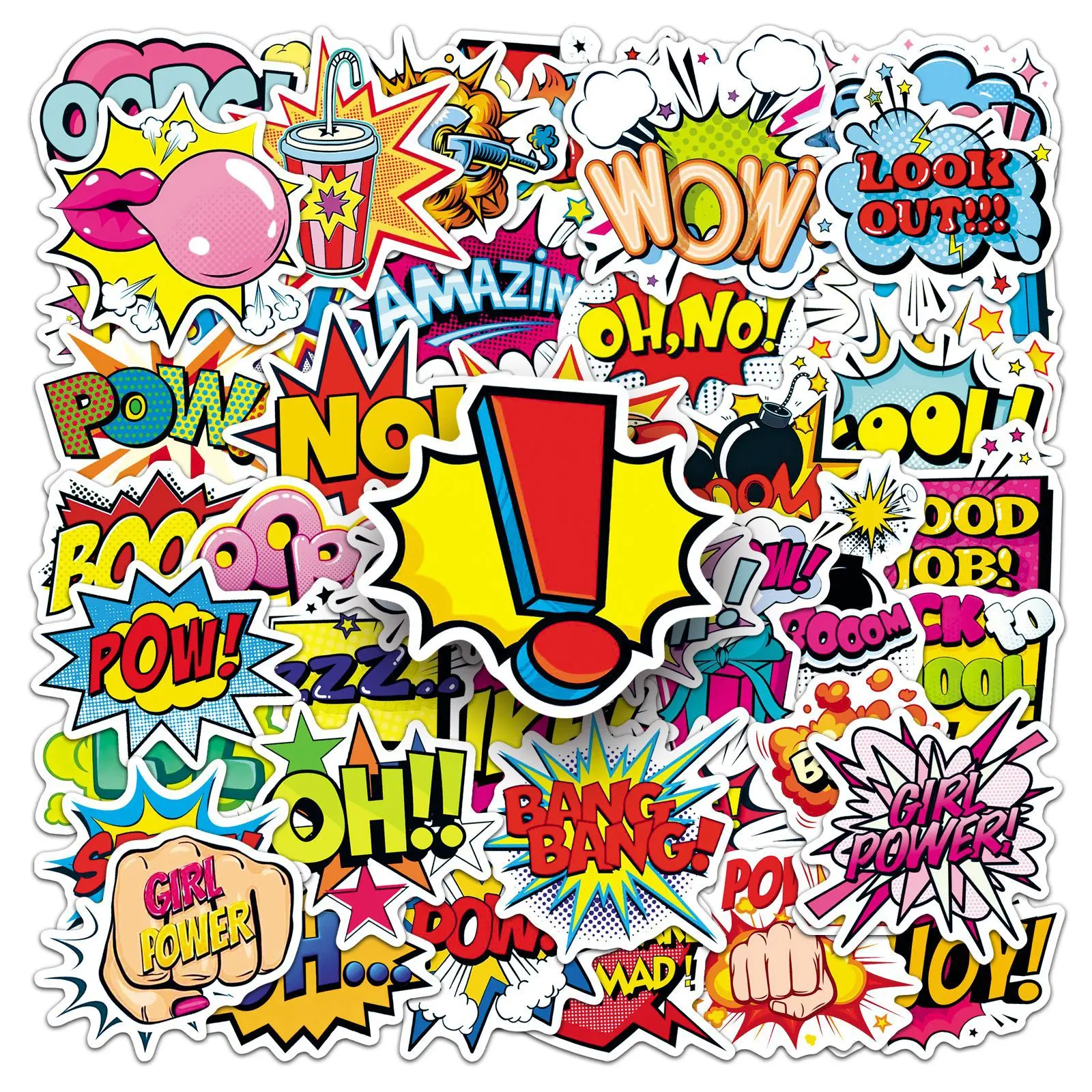 

50PCS Explosion Stickers English Stickers Slogans Decorative Skateboard Guitar Cup iPad Gift Waterproof Stickers Kids Toy