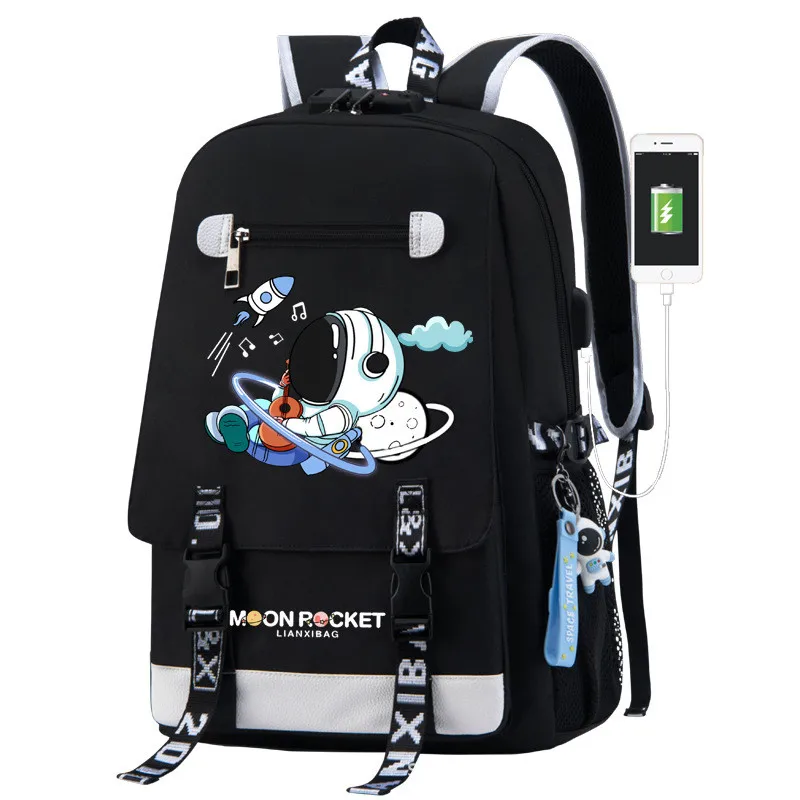 

2024 New Kids Backpack Cartoon Astronaut Teenages Schoolbag Primary Waterproof Backpack Boys Girls Orthopedic Mochila Infantile