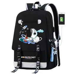 2024 New Kids Backpack Cartoon Astronaut Teenages Schoolbag Primary Waterproof Backpack Boys Girls Orthopedic Mochila Infantile