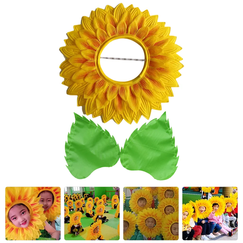 

Pilot Sunflower Headgear Miss Girl Headpiece Silk Cloth Hat Women Costume for Kids