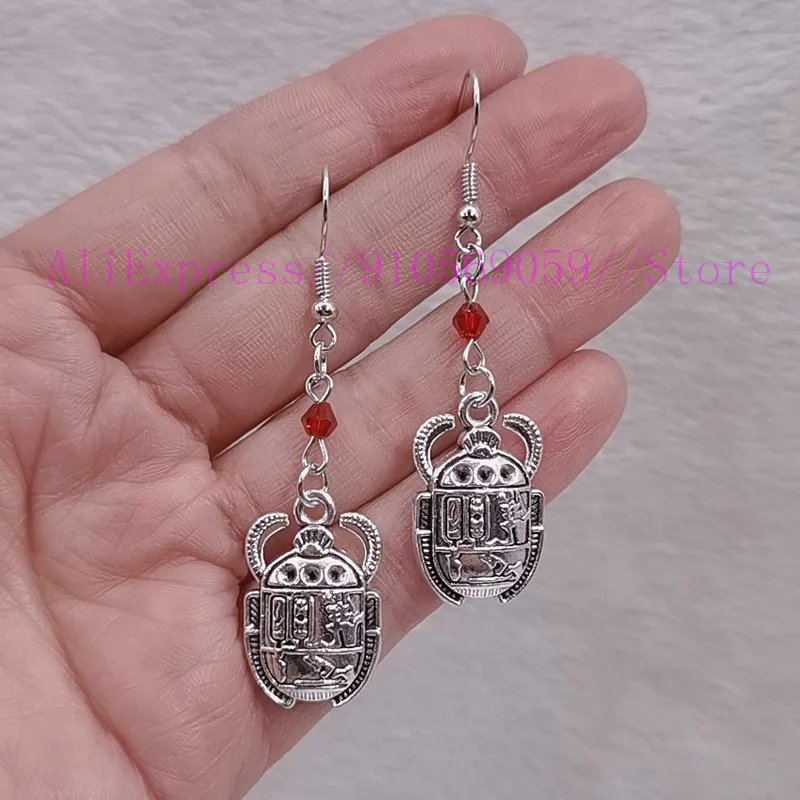 New Alloy Exquisite Pattern Scarab Earrings insect earring Ancient Egyptian Temperament Pendant Earring Cute Jewelry Women Gift