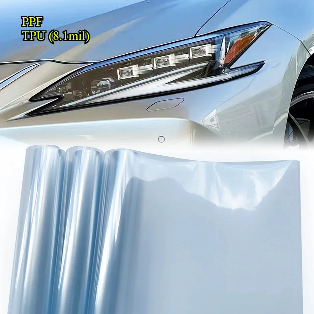 Glänzende Transparente TPU/PPF-Folie 30X200cm Scheinwerfer- und Rücklicht-Folienaufkleber Schutzfolie Selbstklebend für Autos