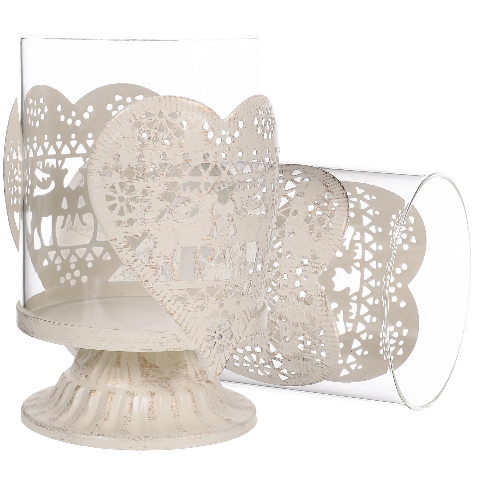 

2Pcs Festive Deer Themed Holder Elegant Glass Tray for Coffee Shop Bar Hotel Ambience Enhancement Decorative Accessory