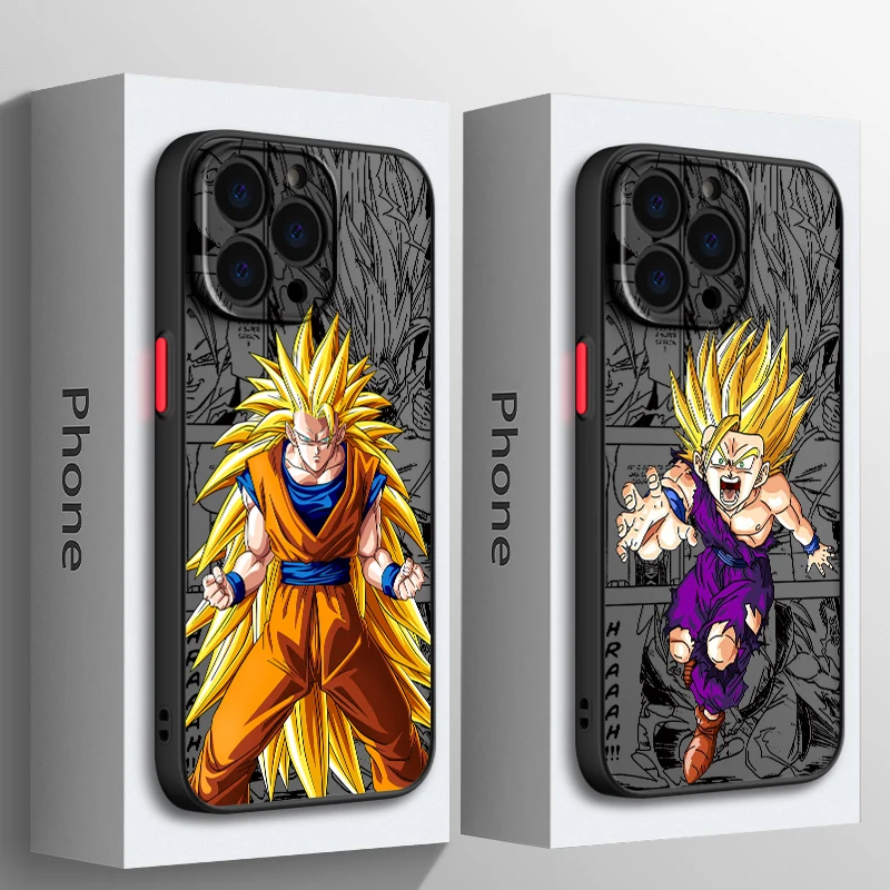 Dragon Balls Saiyans Gokus Phone Case For Apple iPhone 15 14 13 12 11 XS Mini Pro Max 8 7 XR X Matte Frosted Translucent