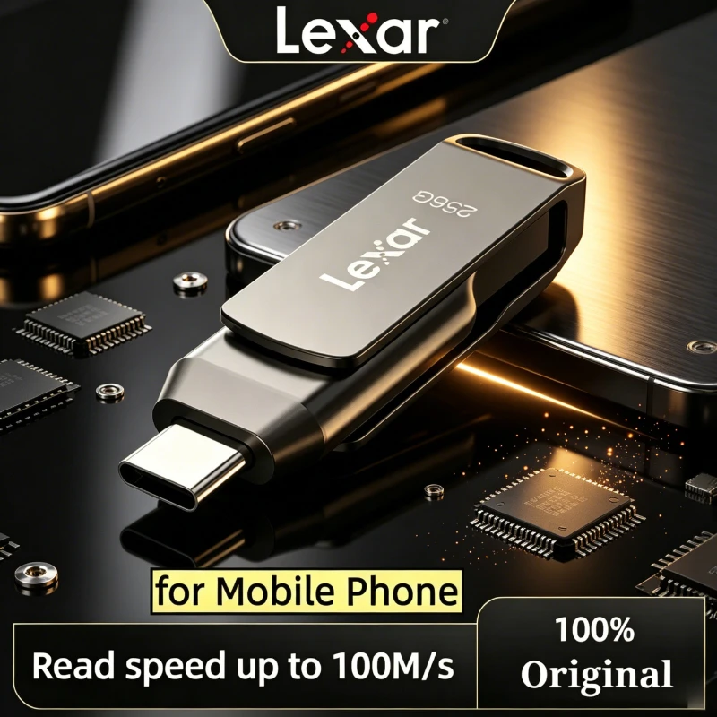 Lexar D400 Dual Drive JumpDrive Original USB 3.2 Type-C Type-A Flash Drive for Metal Housing Storage Expansion for PC