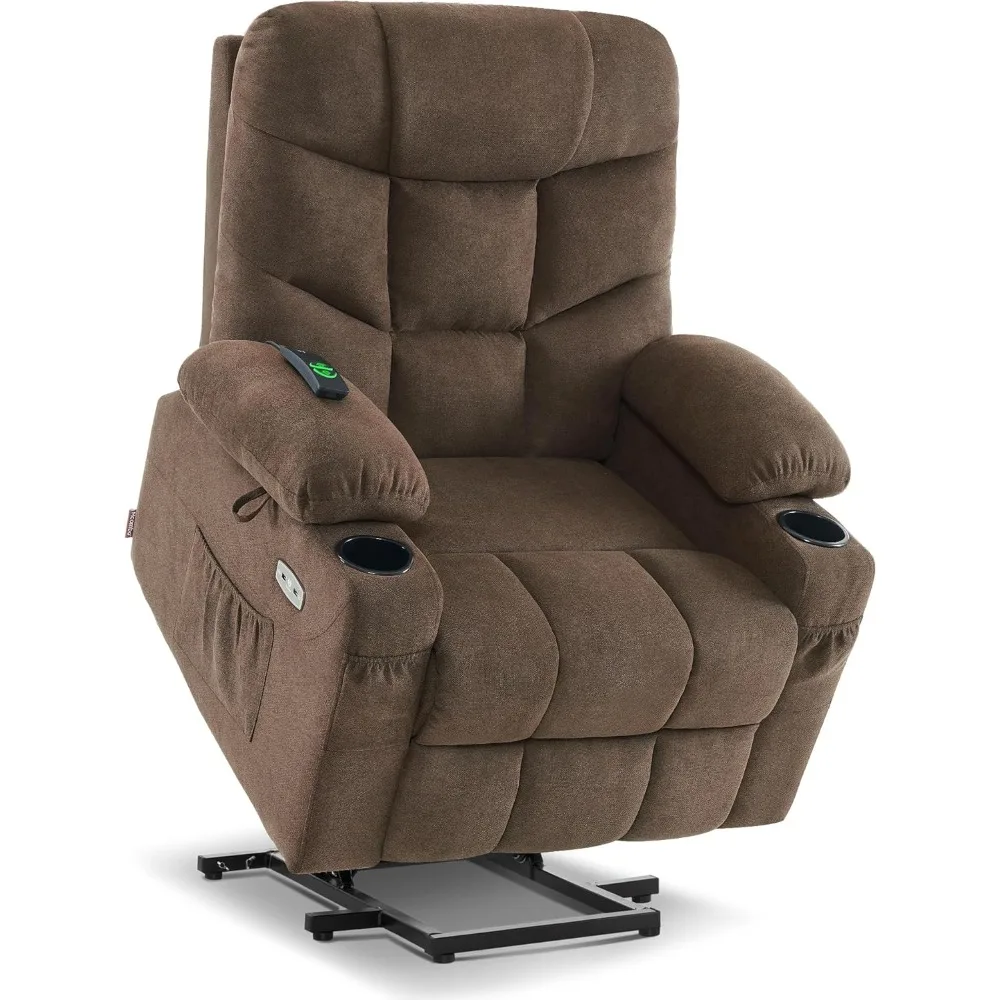 Fauteuil Inclinable Power Lift avec Repose-Pieds Arc-en-Ciel pour ElmainPeople, Tissu 7287 Marron Moyen-Régulier