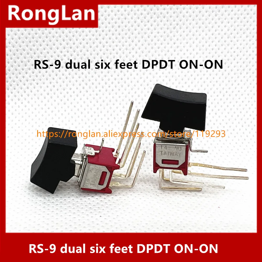 [SA] RS-9 doble seis pies dos trancas esciosis pequeño interruptor de palanca Q24 interruptor de palanca basculante-50 unids/lote