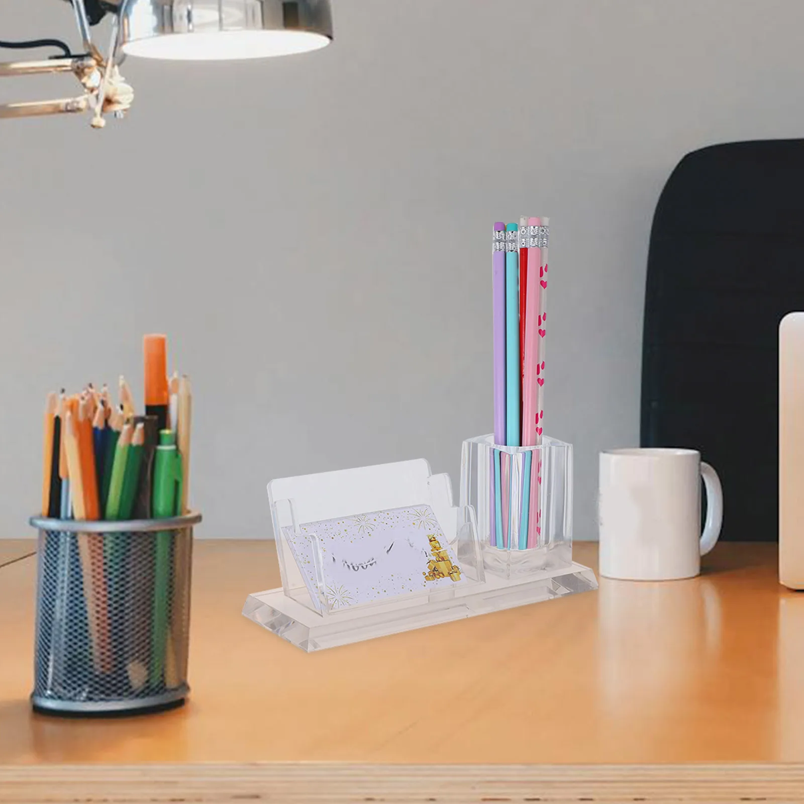 

Office Card Stand Multiple Business Card Holder Display Acrylic Clear Color Preservation Professional Workspace Decor