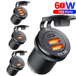 Pd usb 12v para auto tomada de carga do carro usb 12v adaptador soquete para bmw x3 e83 x5 e53 f30 f20 f10 acessórios do carro