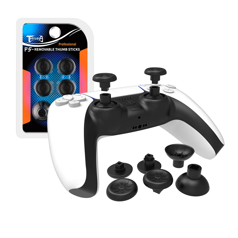 For PS5 Playstation 5 Controller Interchangeable Ergonomic Thumbstick Adjustable Grips 2 Height Removable Thumb Sticks Bases