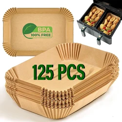 Hot Air Fryer Baking Paper Liners for Ninja AF300EU/AF400EU Rectangular Non-stick Oven Airfryer Disposable Parchment Paper Trays
