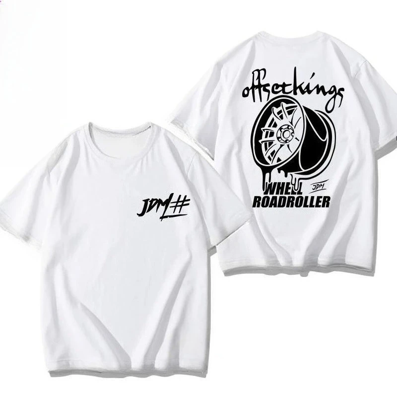 

Wheel Modified Printed T-shirt Men's Summer Comfortable Loose Short-sleeved Cotton Crew Neck Top Trendy Men's Clothing