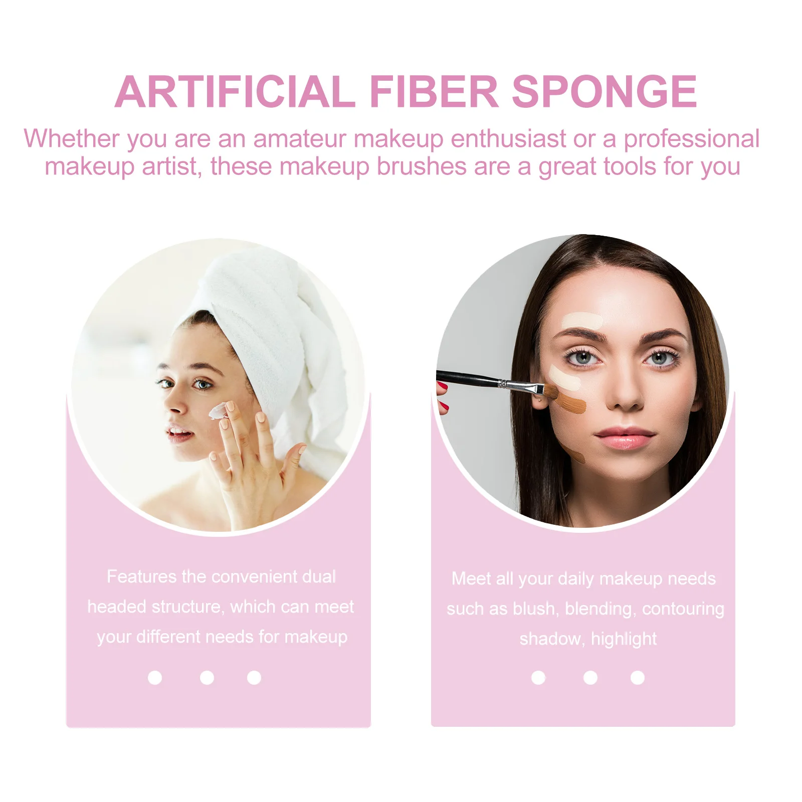 2-delige cosmeticaborstelset met twee uiteinden Premium multifunctionele make-uptoepassingstool voor Highlighter Shadow Foundation Compact