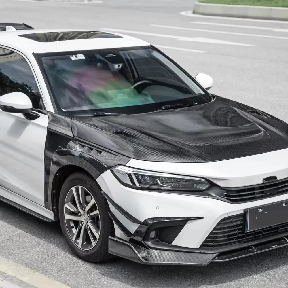 Capô dianteiro de fibra de carbono real para capô tipo R FL5 (11a geração)