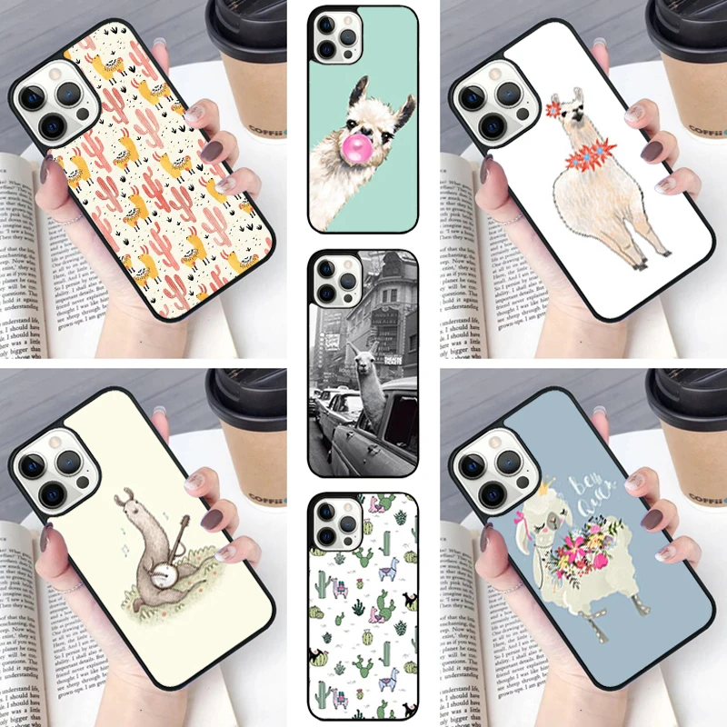 Llama Alpaca pattern Phone Case cover For iPhone SE2020 15 16 14 13 Pro Max Coque 12 11 Pro Max For Apple 8 PLUS 7 fundas