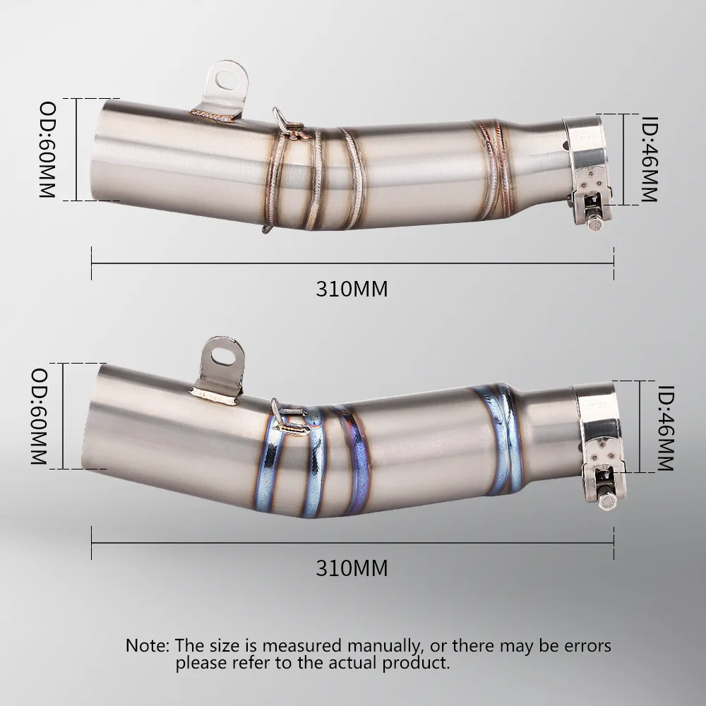 Slip-on YZF-R6 1998-2005 2006-2019 51mm Motorcycle Exhaust Middle Link Pipe for R6 1998-2021 Escape Muffler Connect Tube view 3