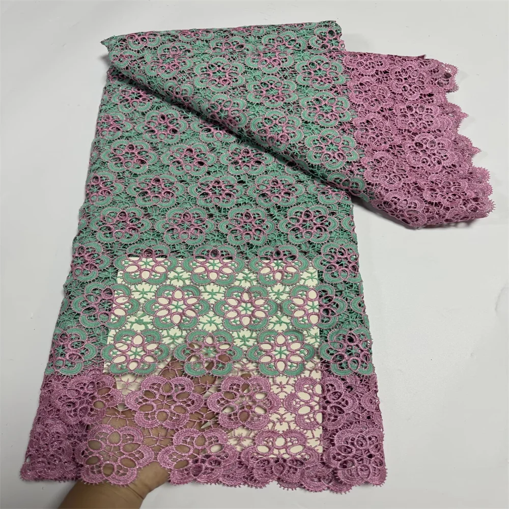 New Arrival African Water Soluble Lace Fabric 2024 High Quality Nigerian Guipure Cord Lace Fabric For Woman Praty Dress