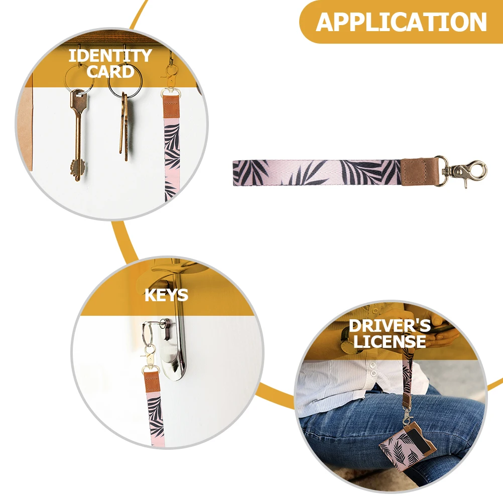 

Wristlet Keychain Lanyard for Keys Women Men Wrist Lanyard Car Keychains Simple Use Strong Clasp ID Badge Strap