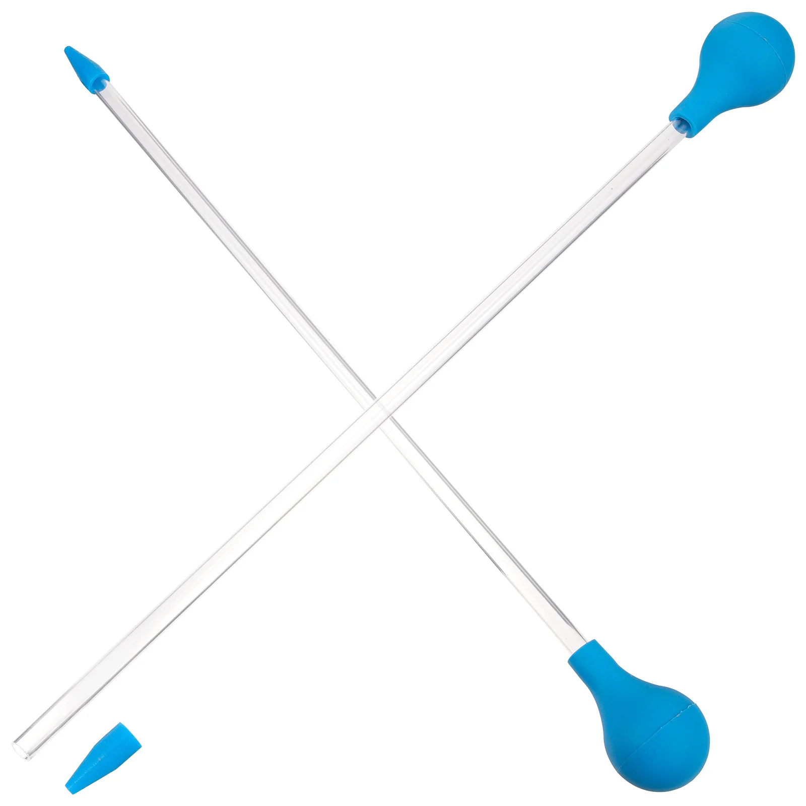 

2pcs Silicone Feeder Durable Smooth Bright Aquarium Feeding Tool Soft Safe Leakage-Proof Strong Suction Feed Tube Fish Tank