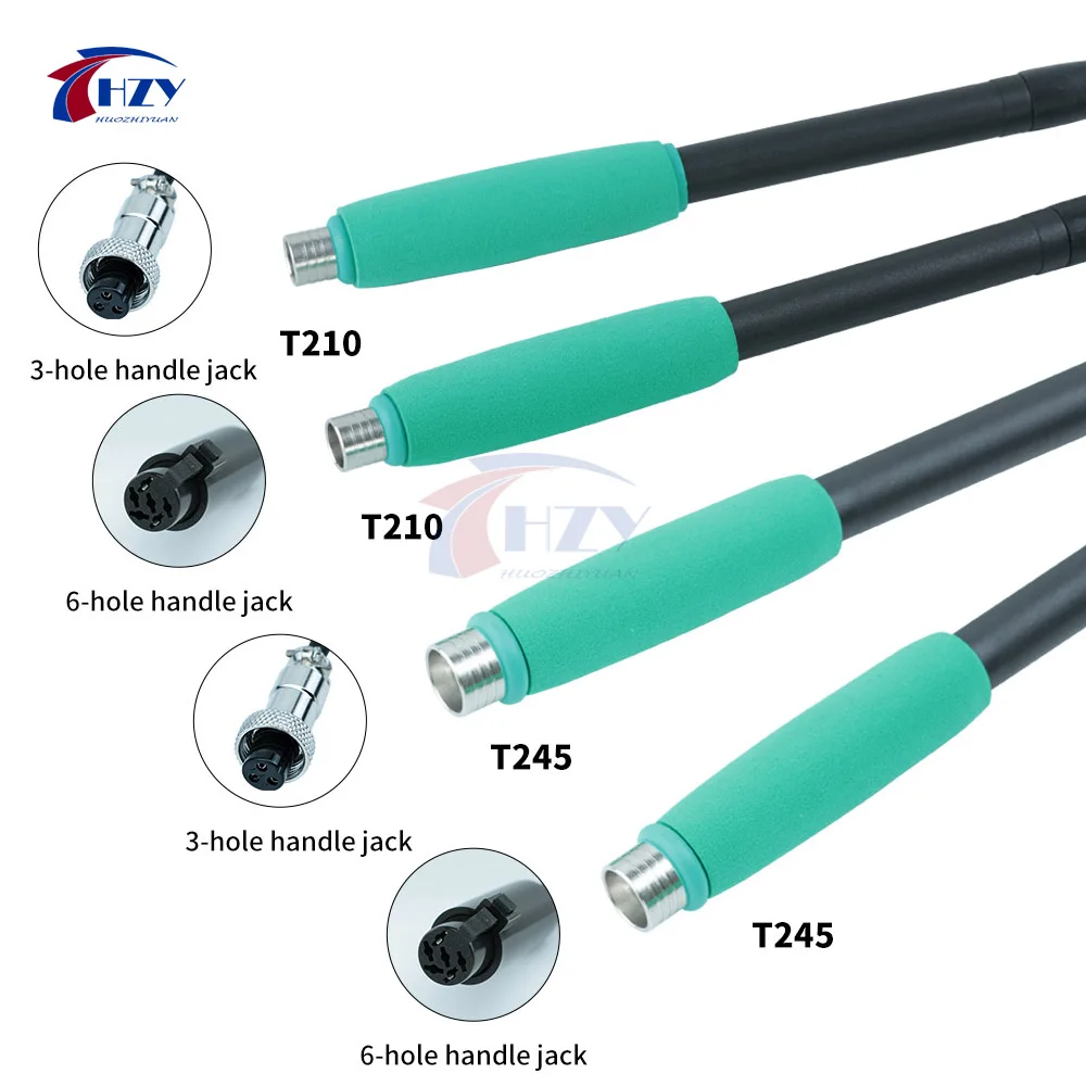 HZY T210/T245 Soldering Station Handle 3 Holes/6 Holes Compatible C210 C245 Soldering Tip Welding Tools Welding Station Handle