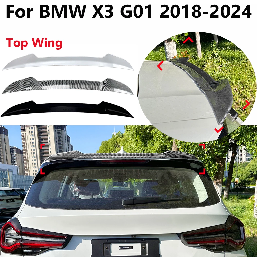

Автомобильный спойлер на крышу, спойлер на задний багажник, заднее верхнее крыло для BMW X3 G01 2018-2024, комплекты ABS, аксессуары для модификации автомобиля, экстерьера