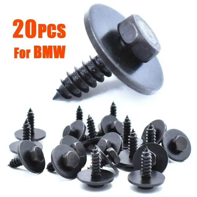 

20PCS Hex Head Screw Fender Liner Air Duct Splash Shield Trim For BMW 1 Series Metal High Quality Exterior Car Accessories