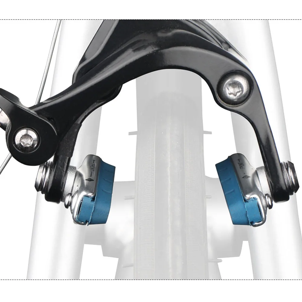 

Aluminium Alloy Brake Pad Bike Accessory Rubber Brake Blocks Black Shell-Blue Pad Bike C-Brake Pads Efficient Stopping Power