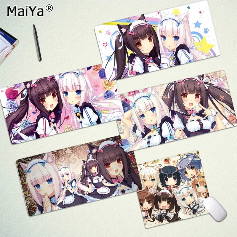 Nekopara anime mousepad bonito durável borracha mouse pad tamanho para csgo jogador de jogo desktop computador portátil