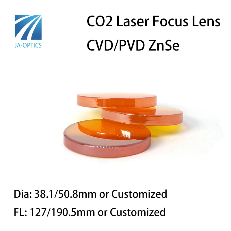 Custom CVD/PVD ZnSe Focus Lenses D50.8FL190.5mm Plano-Convex CO2 Laser Focus Lens For Co2 Laser Engraving Cutting Machine