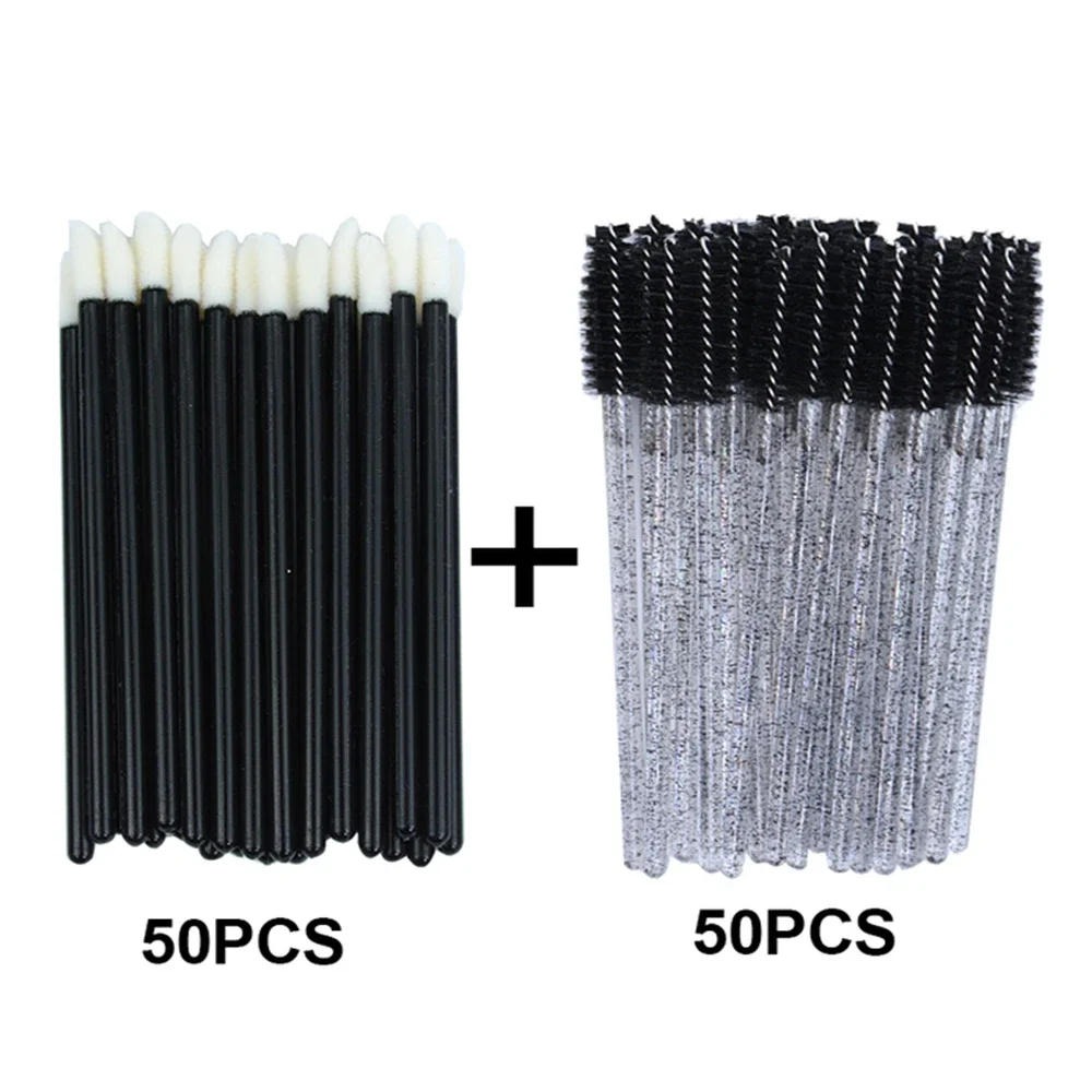 Brosse à lèvres jetable, Extension de cils en cristal, applicateur de Mascara, ensemble de baguettes de rouge à lèvres, pinceaux de maquillage pour femmes, outils
