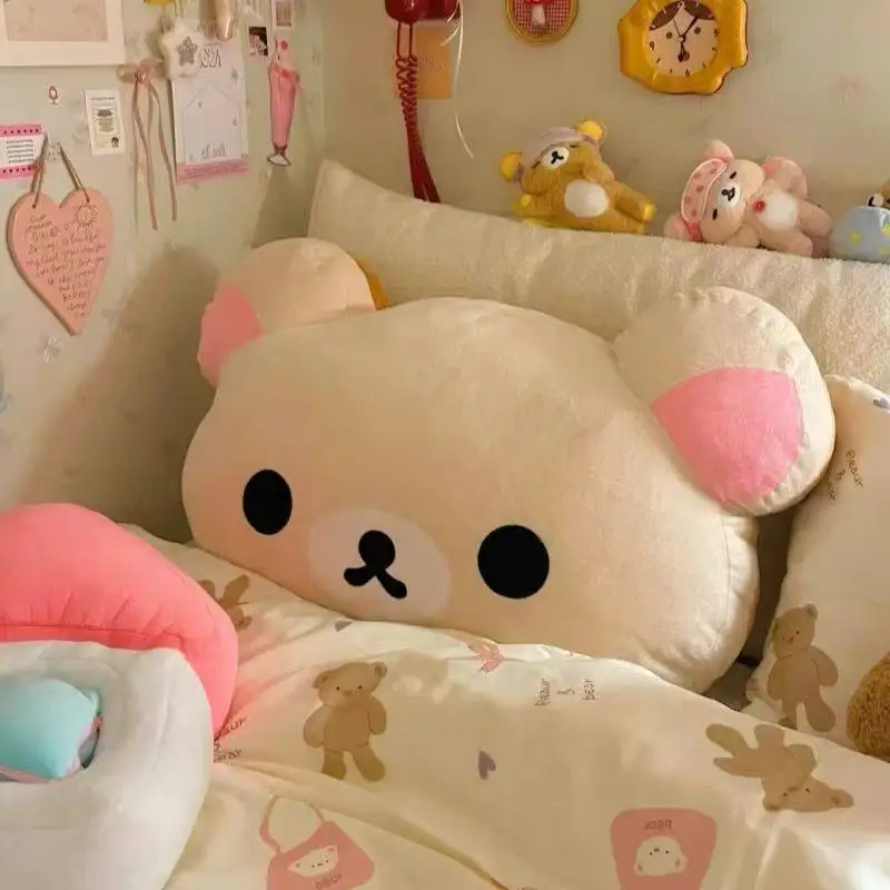 Rilakkuma Plüschkissen, weiches Stofftier, bequemes Schlafkissen für Schlafzimmer, Sofa, Schlafsaal, Kinder und Erwachsene