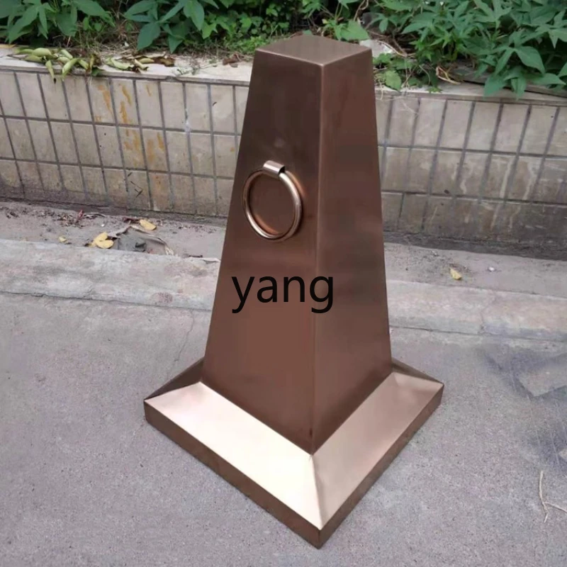 

TGF Stainless Steel Road Cone Warning Pile Sign Property High-End Community Sign Safety Isolation Bollard