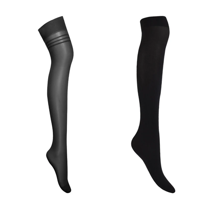 Summer Ultra-thin Transparent Calf Socks Black Anti-snagging Silk Medium Stockings