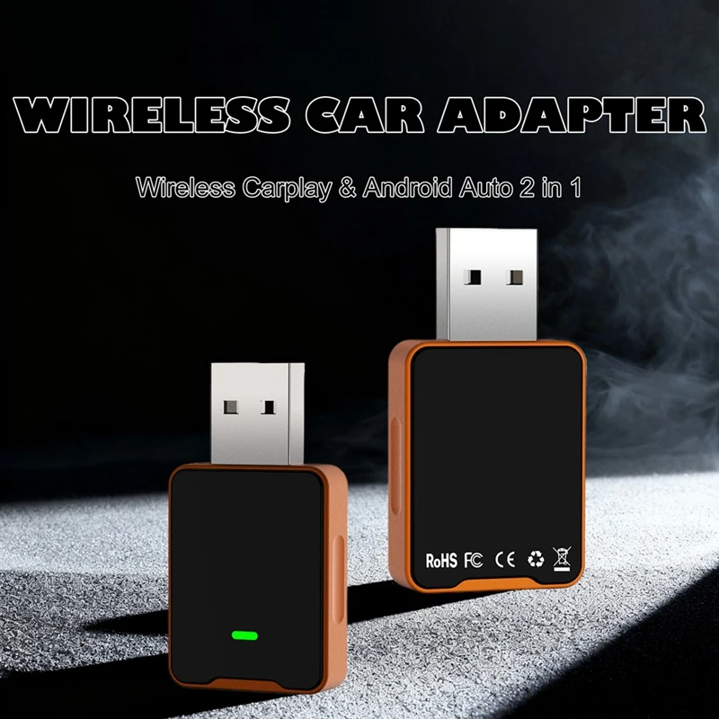 Super Sale CP031-4 2in1 Wifi 6 Wireless Car Adapter Wired to Wireless Wireless Carplay & Android Auto for IoS 10+ Android 11+