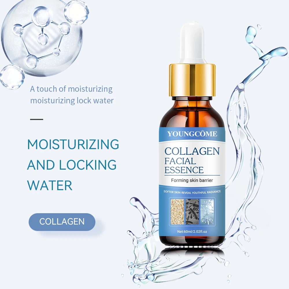 Collagen Facial Essence Fade Forehead Fine Lines Repair Dry Firm Lift Skin Nourish Improve Skin Texture Protect Skin Barrier