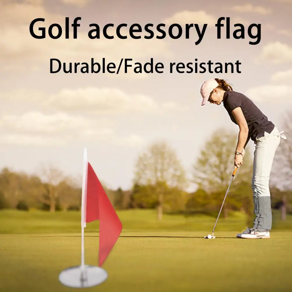 1 Set Golf Hole Cup Flag Precise Detachable Reusable High-impact Easy Installation Backyard Practice Stainless Steel Golf Puttin