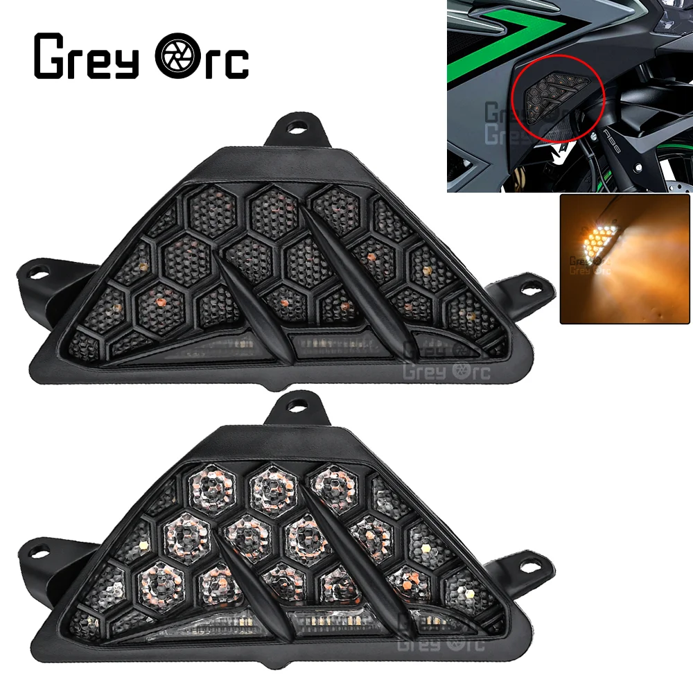 

For Kawasaki ZX-4R ZX-4RR Ninja 650 2023-2024 Accessories Motorcycle LED Front Turn Signal Indicator Flashing Light