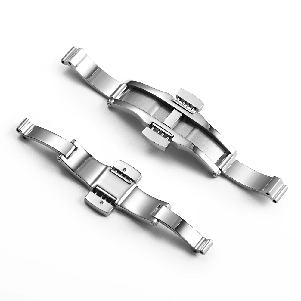 Silver Stainless Steel Butterfly Buckle for Tissot 1853 T035617 T035439 Watch Buckles Double Press Watch Strap Solid Steel Clasp view 2