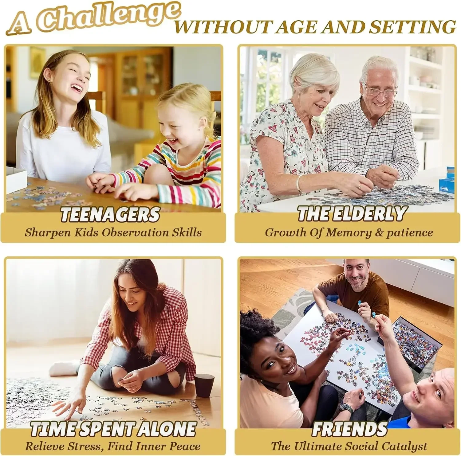 Renne sous l'aurore 1000/500/300 pièces, puzzle, jeux d'activités familiaux stimulants pour fête, salle de jeux, chambre à coucher