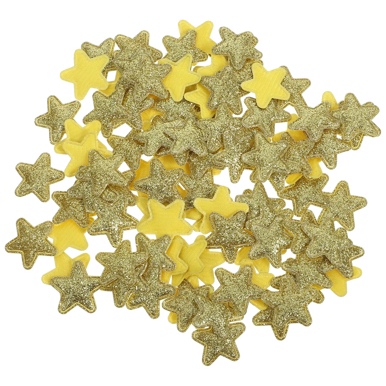 

100pcs Star Appliques Golden Christmas Decor DIY Fabric Patches for Clothing Bags Costumes Star Cloth Patches Accessories