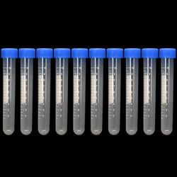 과학 교과서 실험실 10ml 스크류 캡 컨테이너 계획 테스트 튜브 샘플 분석 시약 병 10 조각