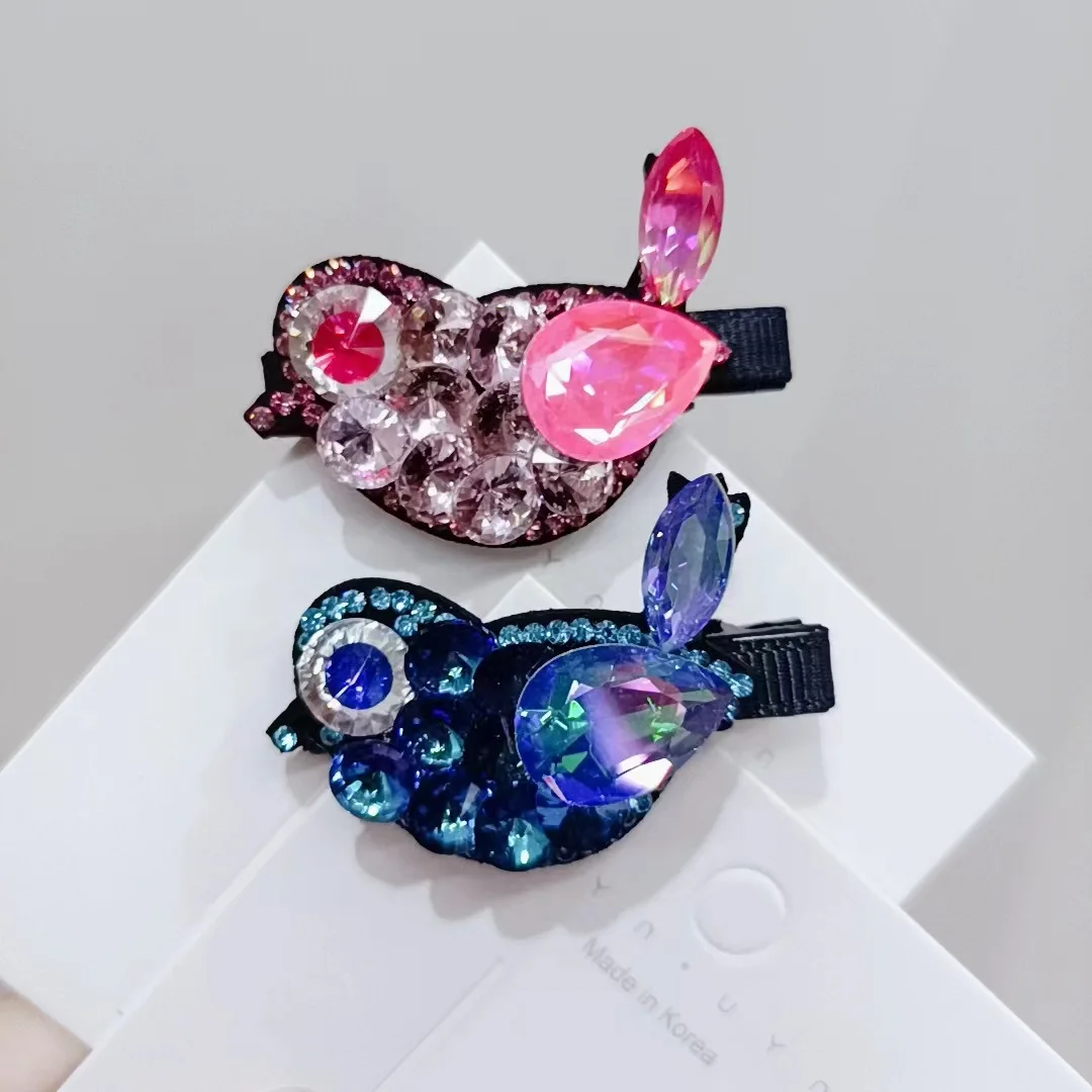 New small animals duck clip clip high-end crystal Czech drilling Austria press hairpin female