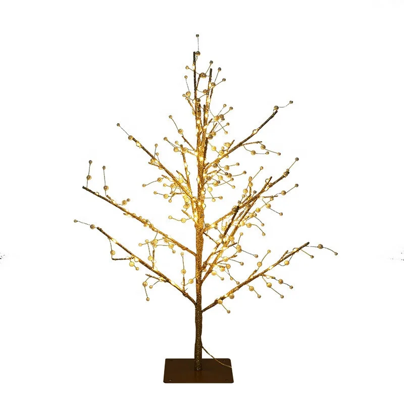 

80cm artificial Christmas branch tree festival home yard decoration warm white led twig birch golden light