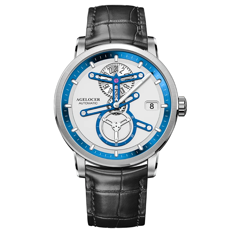 AGELOCER Original Astronomer Watch Space Station Men's Business Luxury Automatic Mechanical Watch Birthday Gift for Men