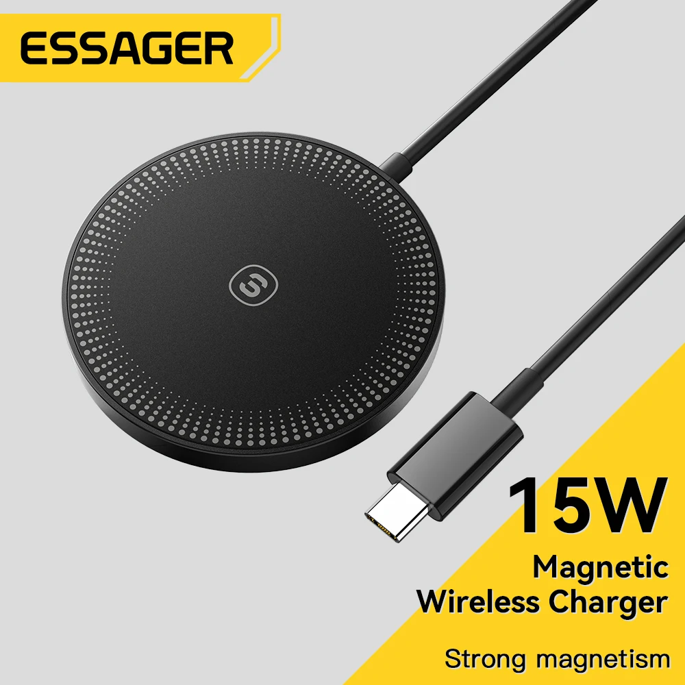 Essager Magnetische Qi Draadloze Oplader 15W Met Kabel Voor Iphone 14 13 12 Pro Max Snel Draadloos Opladen Voor Samsung Xiaomi Huawei