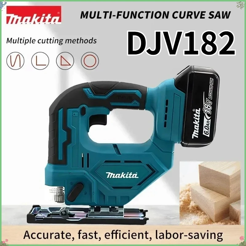 

Бесщеточный лобзик Makita DJV182Z 340 Вт с пильным полотном, беспроводной, портативный, с рукояткой, для аккумулятора Makita 18 В, электроинструмент для плотников