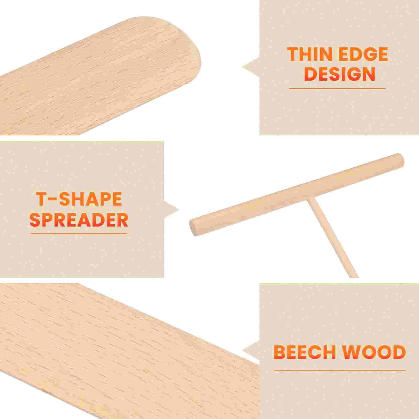 Crepe Spreader and Spatula Kit Kitchen Utensils Maker Tool Pancakes Turner Bamboo