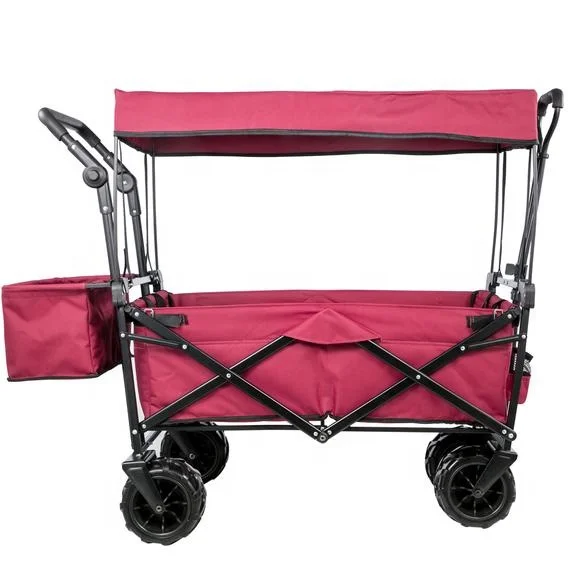 Foldable trolley with children's top Push-pull wagon Stroller Folding wagon