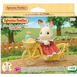 Sylvanian Families Anime Girl Figures Calico critters ternurines Authentic Furniture Set chocolate rabbit girls cycling ride